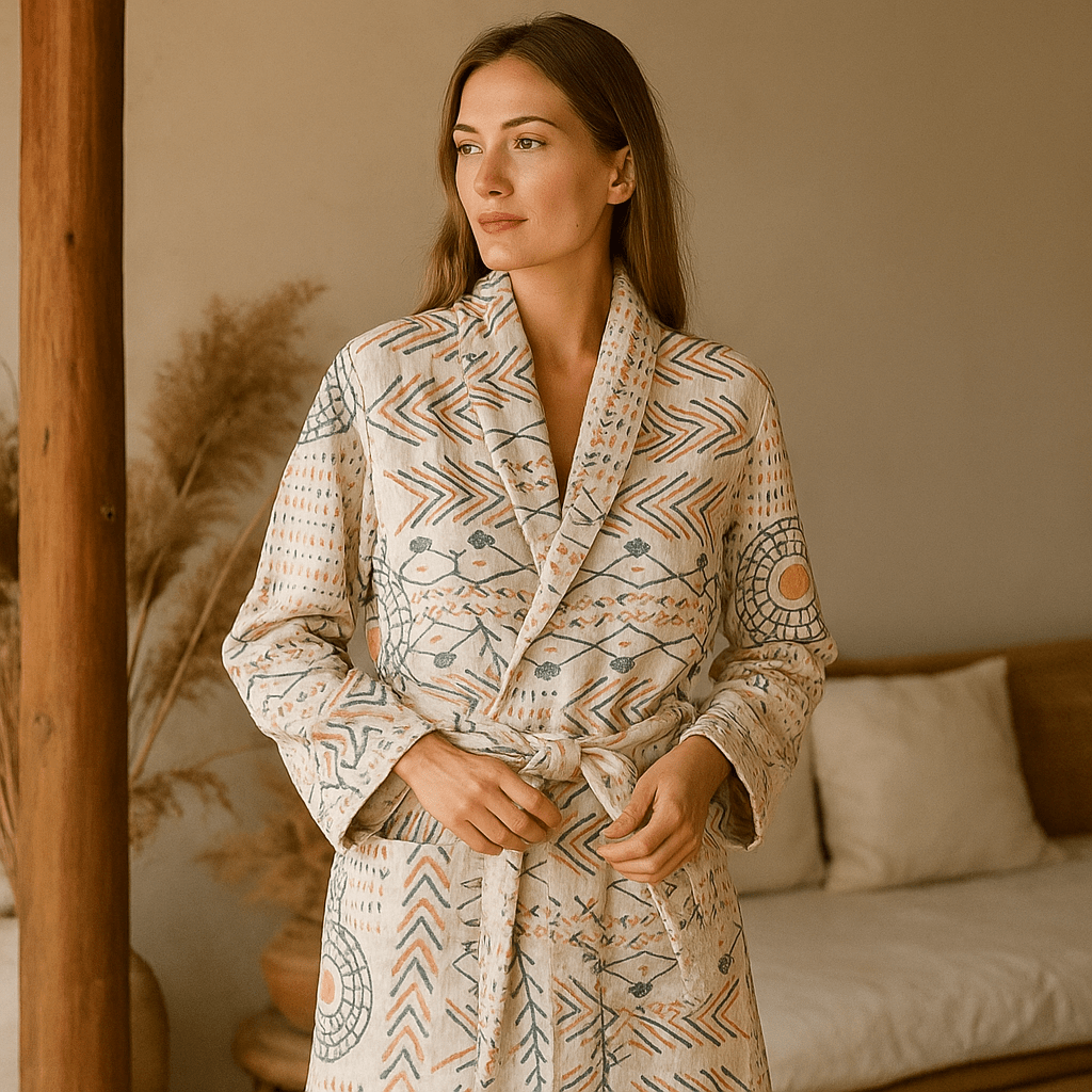 VelvetMorn – Miękki Luksusowy Szlafrok z Mieszanki Bawełny na Relaksujące Chwile