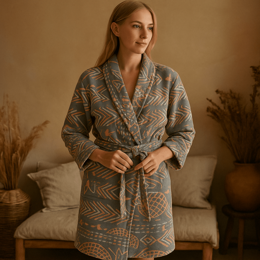 VelvetMorn – Miękki Luksusowy Szlafrok z Mieszanki Bawełny na Relaksujące Chwile