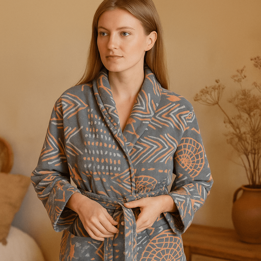 VelvetMorn – Miękki Luksusowy Szlafrok z Mieszanki Bawełny na Relaksujące Chwile