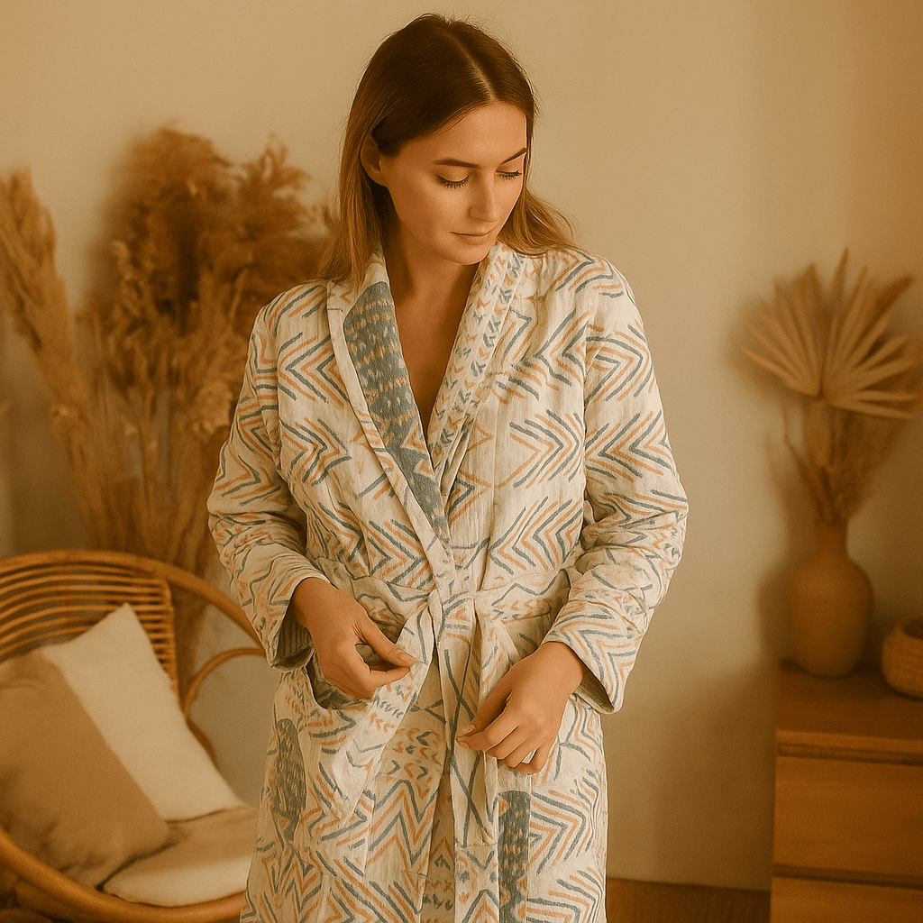VelvetMorn – Miękki Luksusowy Szlafrok z Mieszanki Bawełny na Relaksujące Chwile