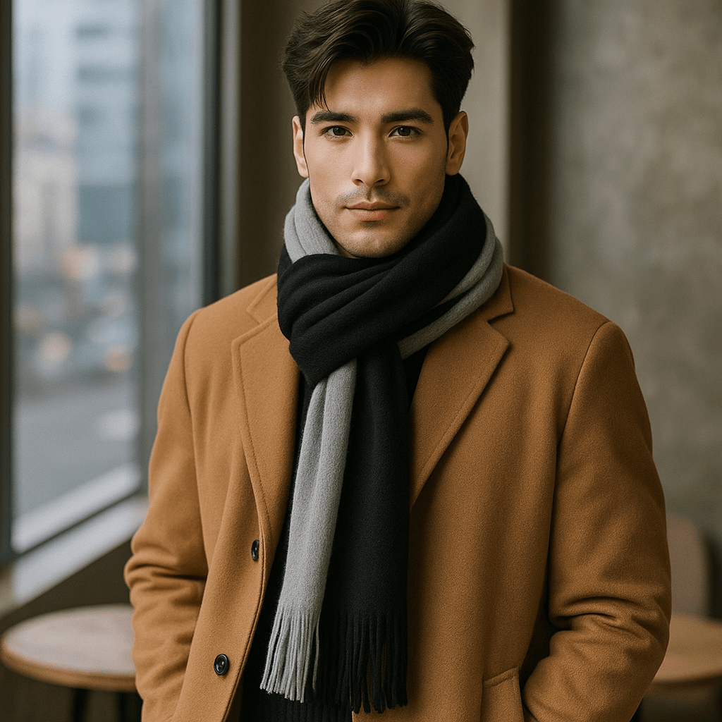 Wełniany Szalik w Paski – Długi, Ciepły i Elegancki