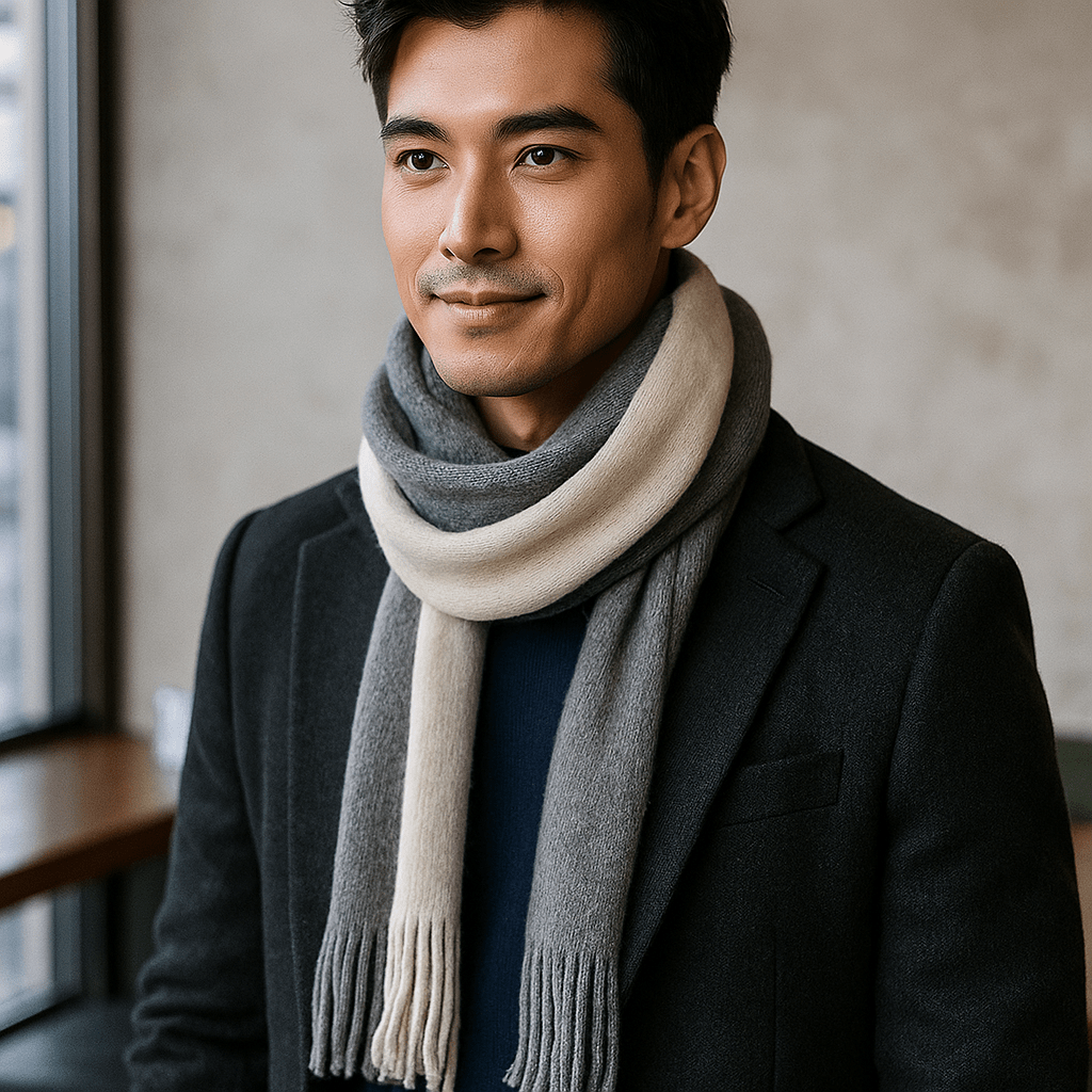 Wełniany Szalik w Paski – Długi, Ciepły i Elegancki