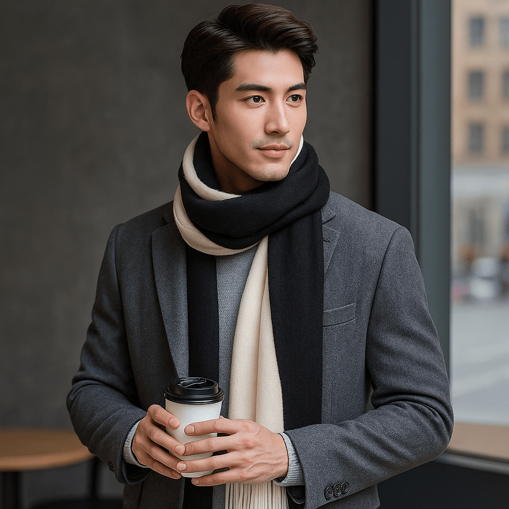 Wełniany Szalik w Paski – Długi, Ciepły i Elegancki