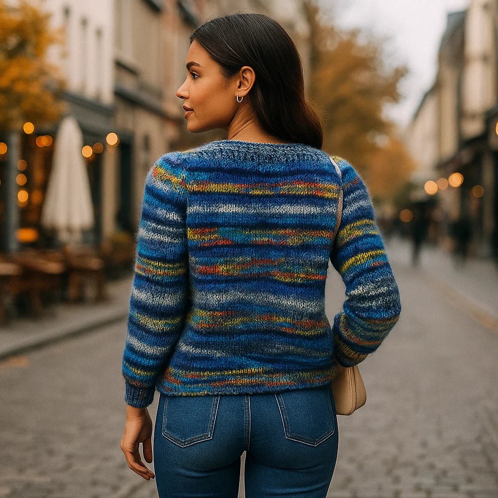 Wielokolorowy kaszmirowy kardigan damski - vivano - warszawa