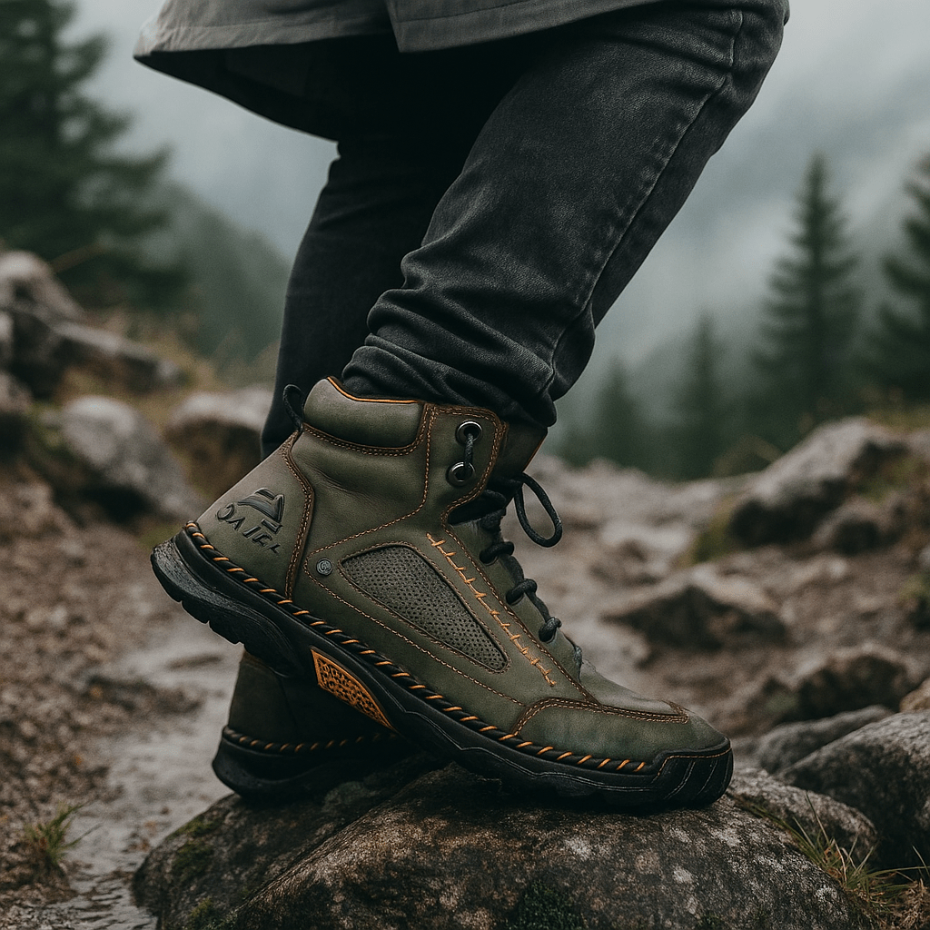 Wodoodporne męskie buty za kostkę – podeszwa antypoślizgowa