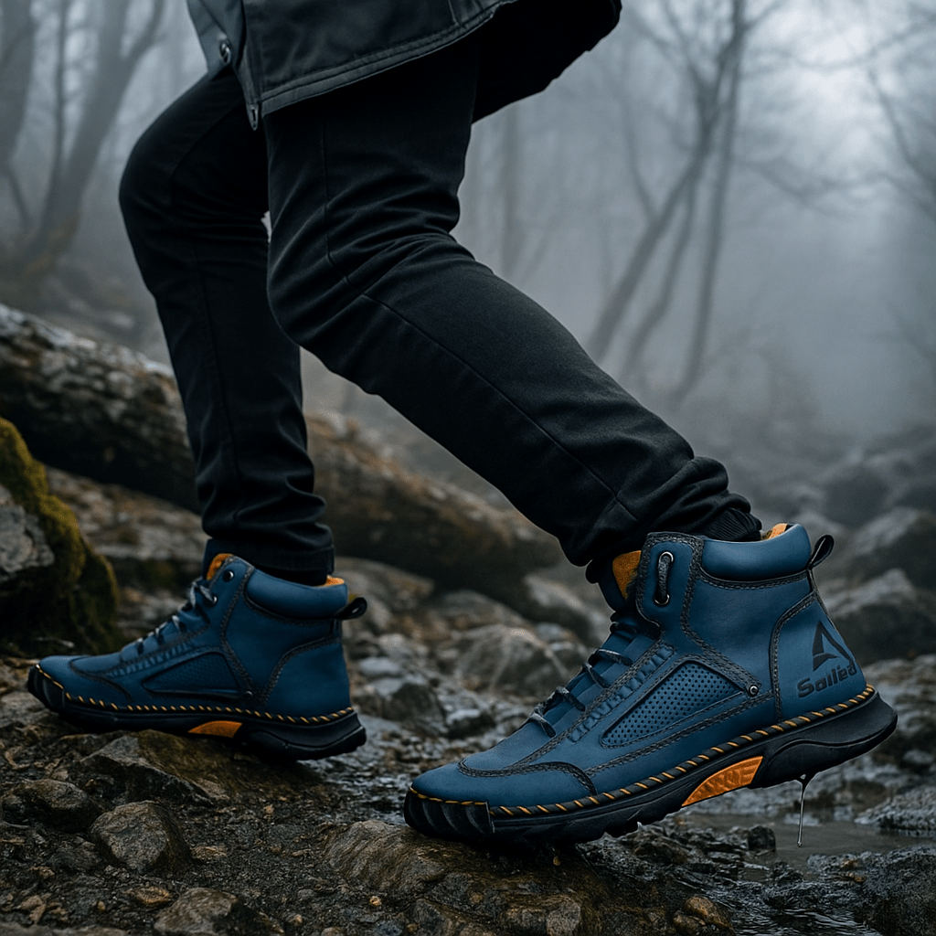 Wodoodporne męskie buty za kostkę – podeszwa antypoślizgowa