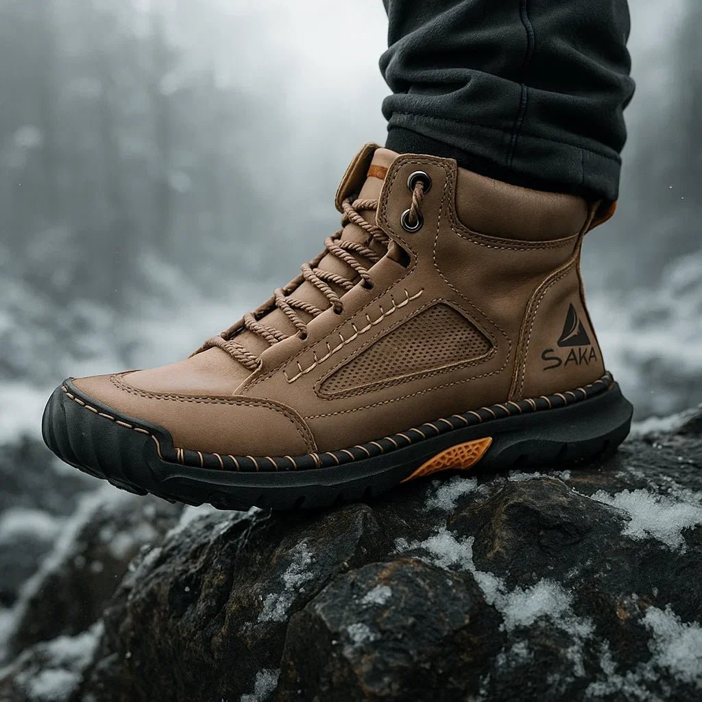 Wodoodporne męskie buty za kostkę – podeszwa antypoślizgowa