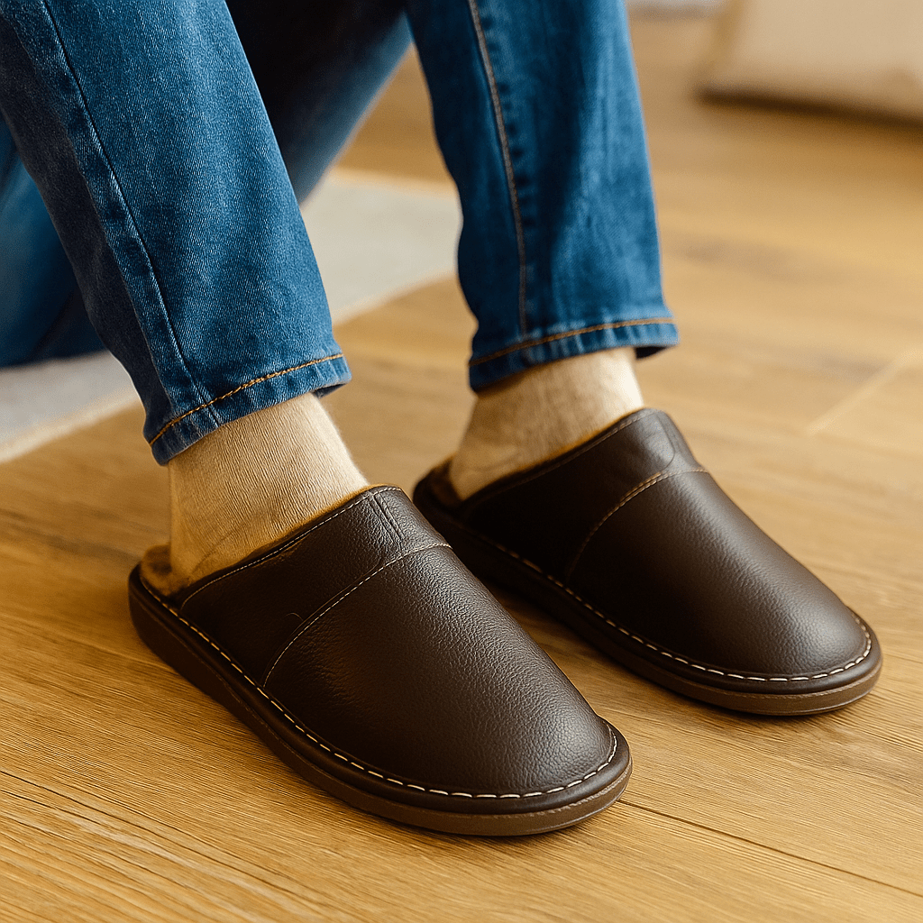 Wodoodporne skórzane sandały męskie – wygodne i ciepłe