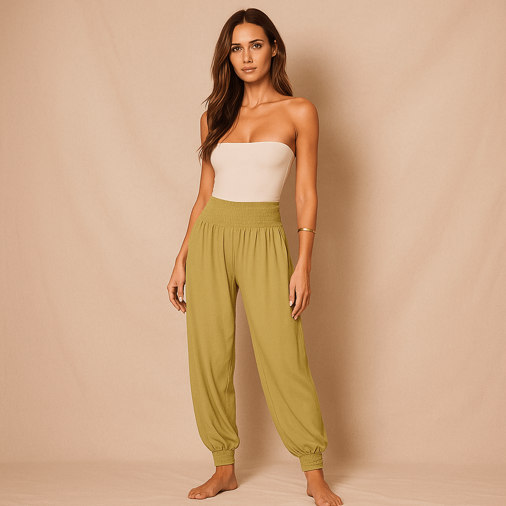 Wygodne Spodnie Haremowe - Elastyczny Pas - Przewiewne Mankiety - vivano - warszawa