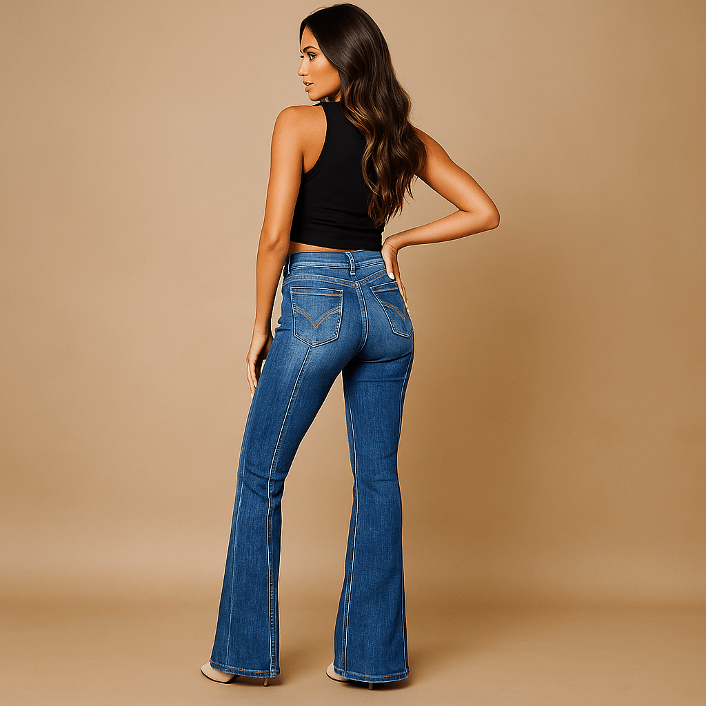 Wysoki Stan - Szerokie Nogawki Jeans - Komfort Styl Kobiet - vivano - warszawa