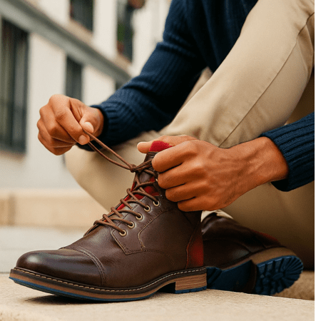 Wysokie Skórzane Buty Męskie Eleganckie - vivano - warszawa