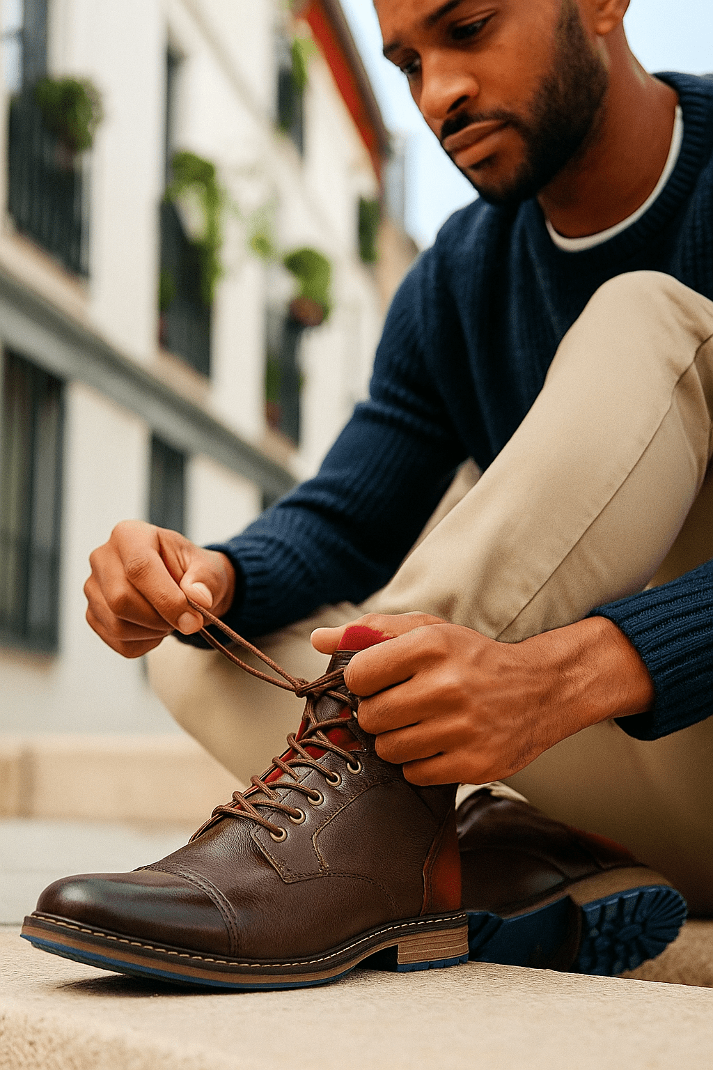 Wysokie Skórzane Buty Męskie Eleganckie - vivano - warszawa