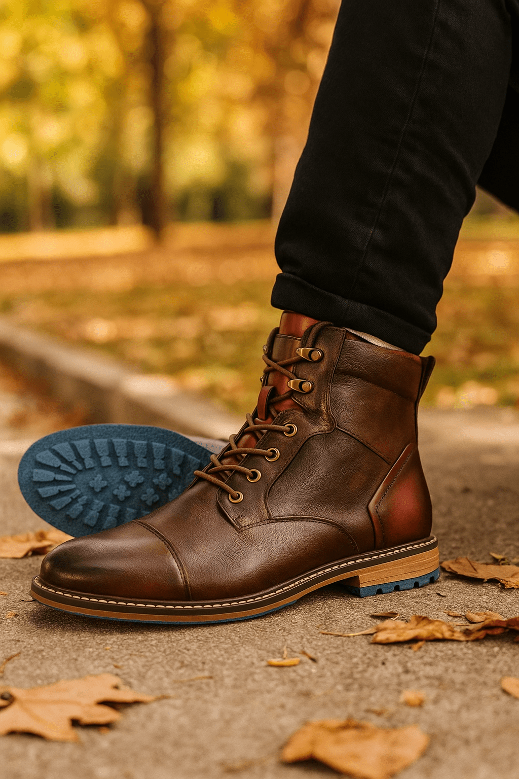 Wysokie Skórzane Buty Męskie Eleganckie - vivano - warszawa