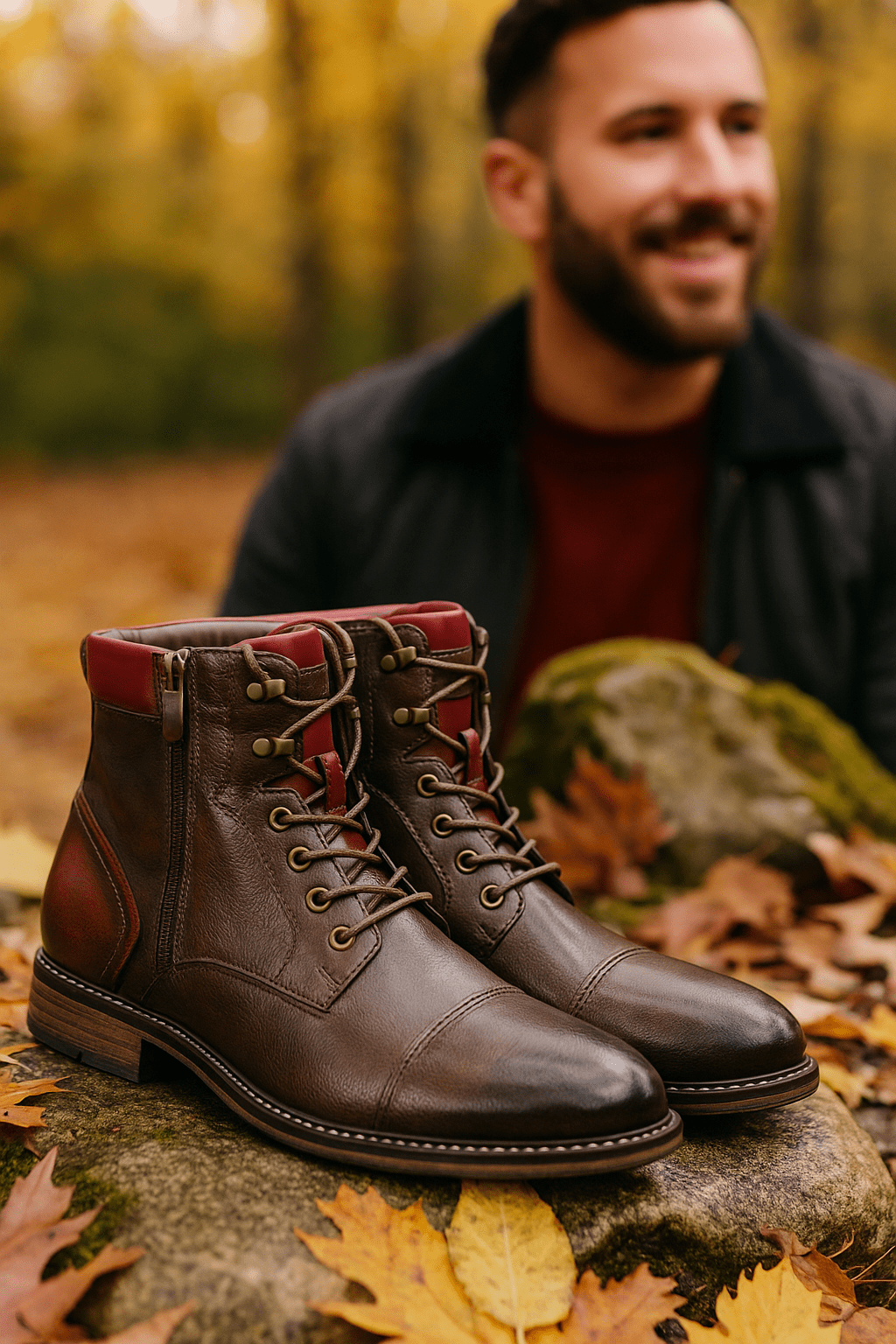 Wysokie Skórzane Buty Męskie Eleganckie - vivano - warszawa